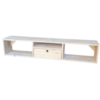 Rack Flotante Bajo Lcd. 120Cm 1 Cajon Y 3 Huecos