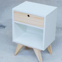 Mesa de Luz Melamina 1 Cajon y 1 Hueco