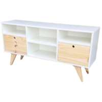 Rack LCD 120cm Melamina 2 Ptas Chicas y 4 Huecos