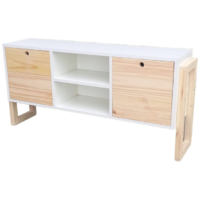 Rack LCD 120cm Melamina 2 Ptas Grandes y 2 Huecos