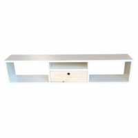 Rack Flotante Melamina 1 Cajon y 3 Huecos